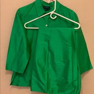 Green Ralph Lauren women’s silk pant suit.
